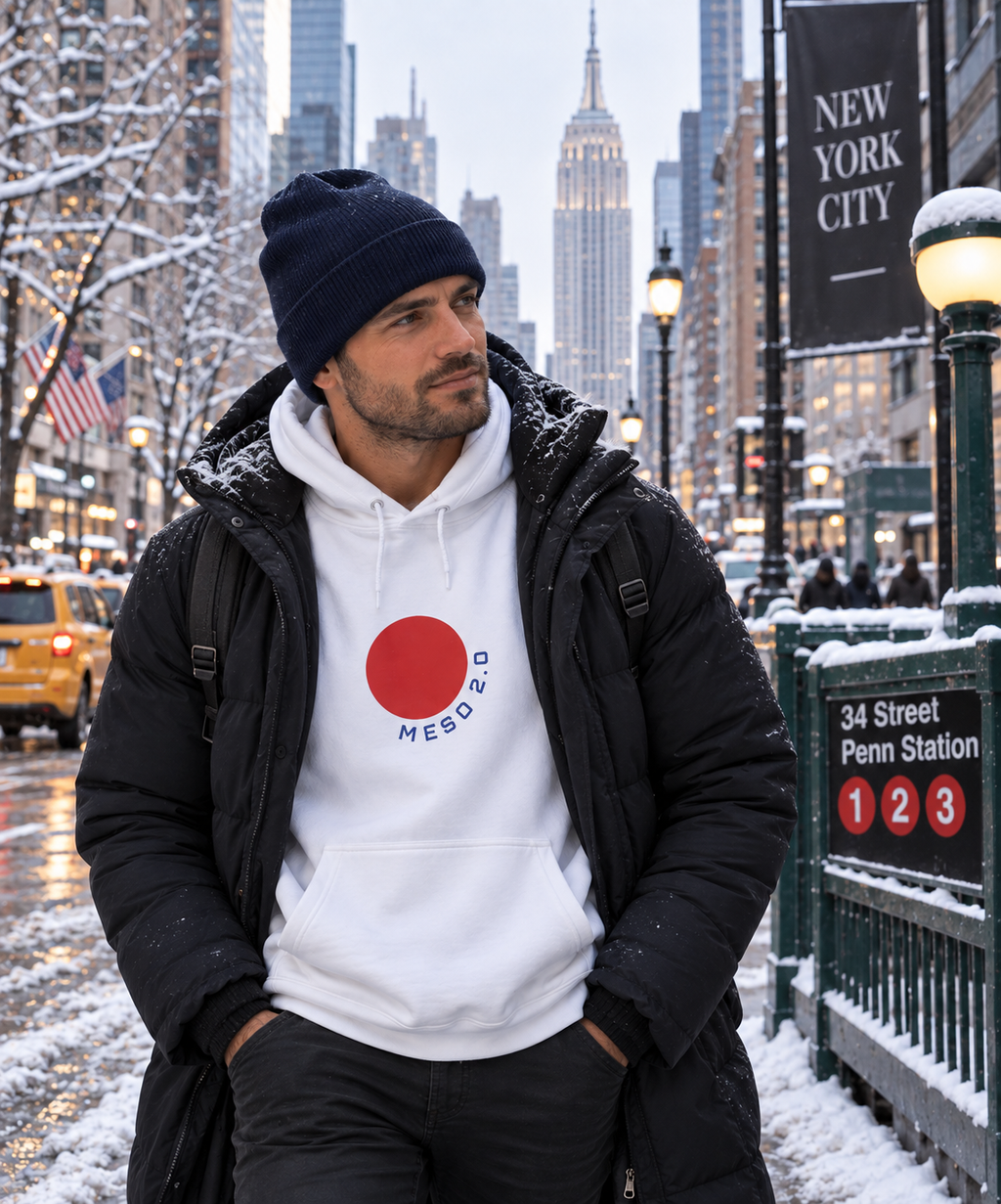 Meso 2.0 Hoodie Rond Rouge Blanc