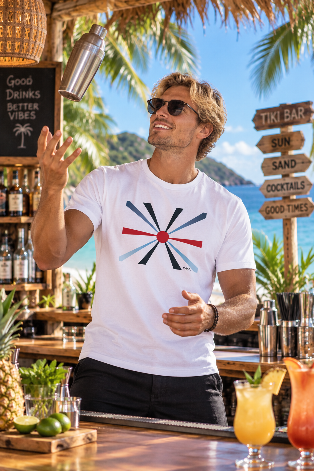 Meso. T-Shirt Éclat de Lumière Blanc
