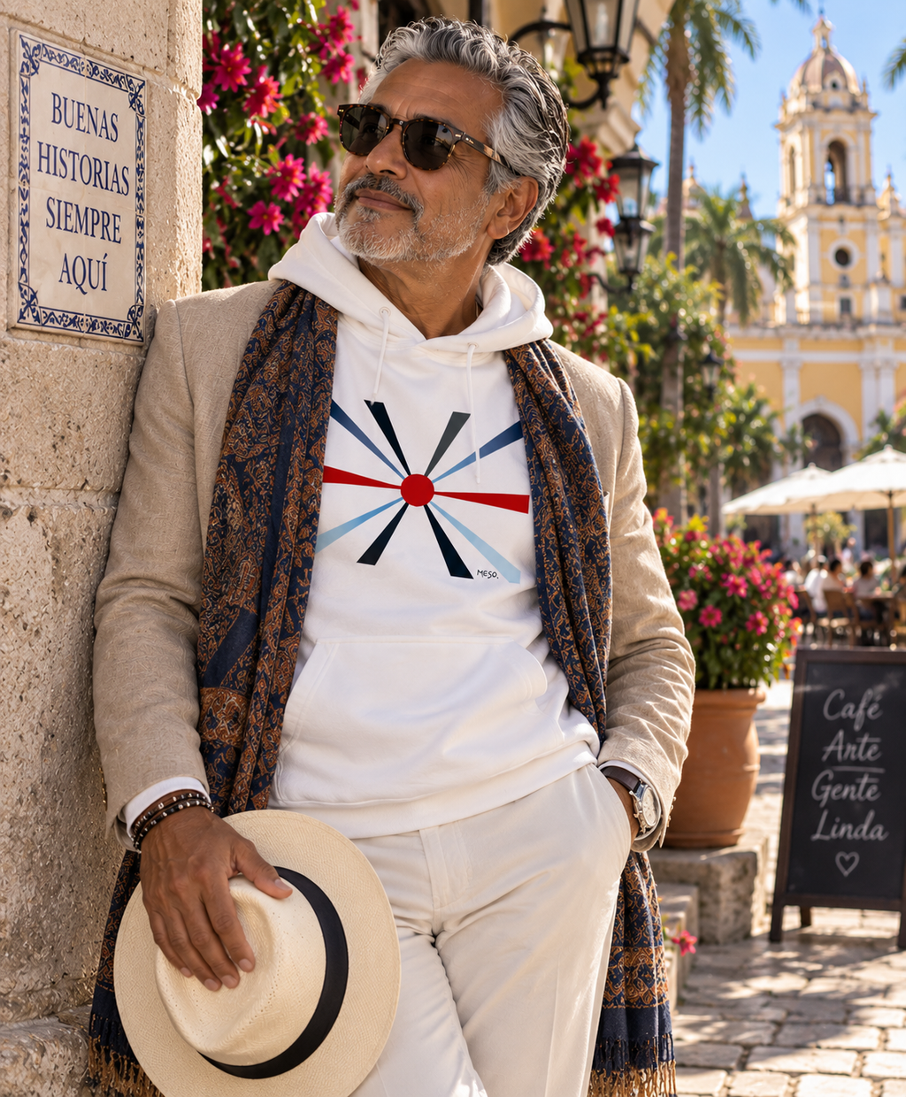 Meso. Hoodie Éclat de Lumière Blanc