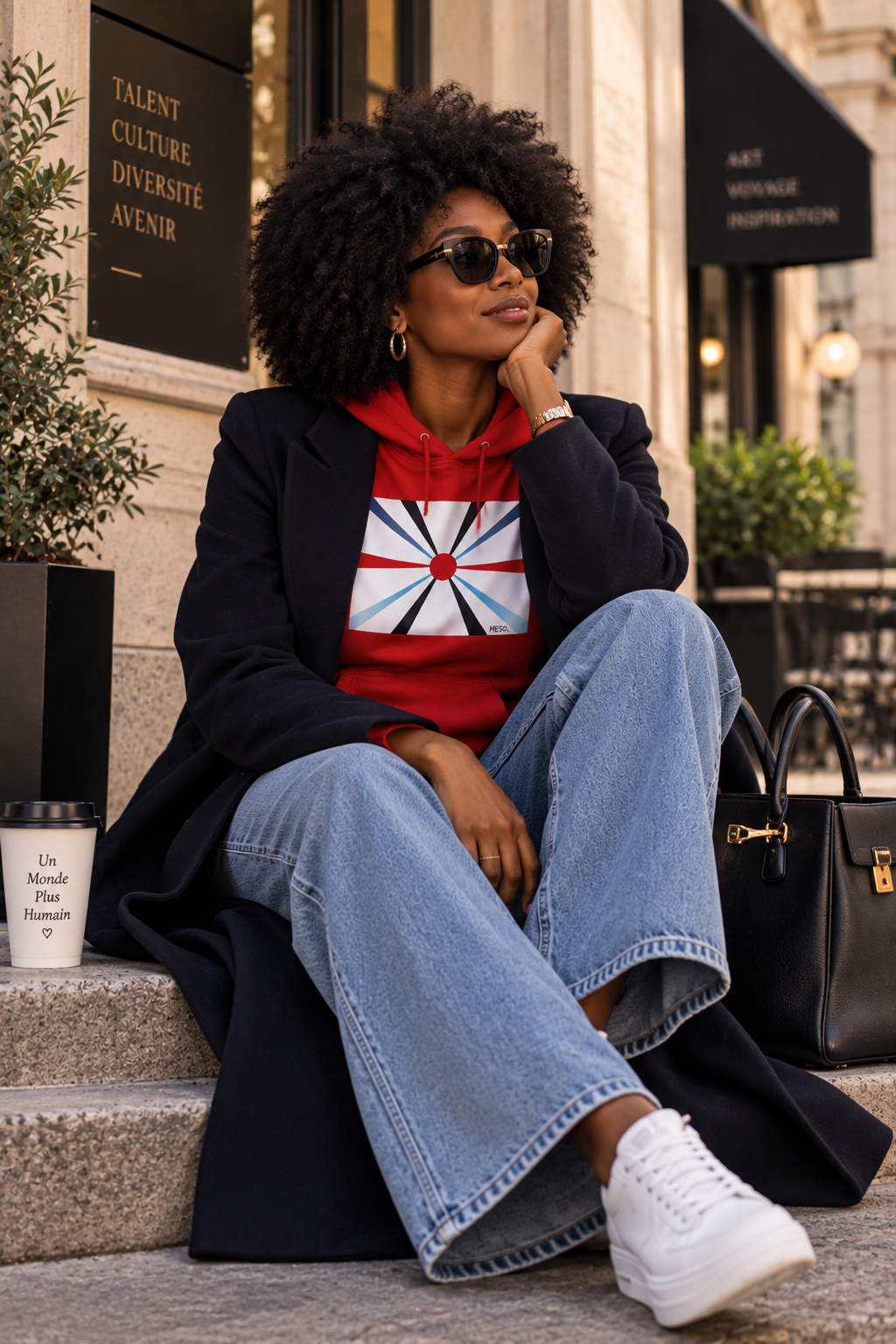 Meso. Hoodie Éclat de Lumière Rouge