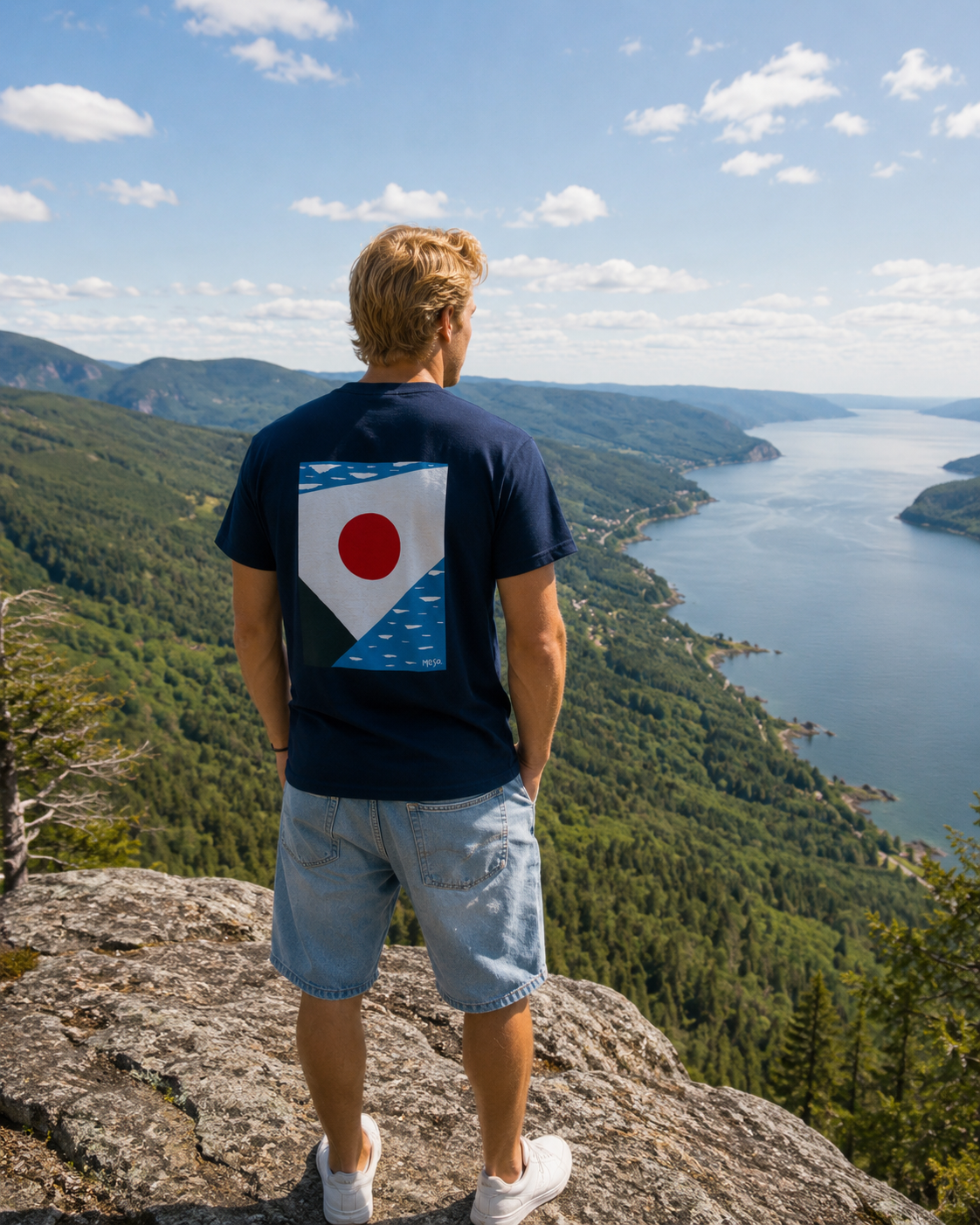 Meso. T-Shirt  Bleu Traversée dos