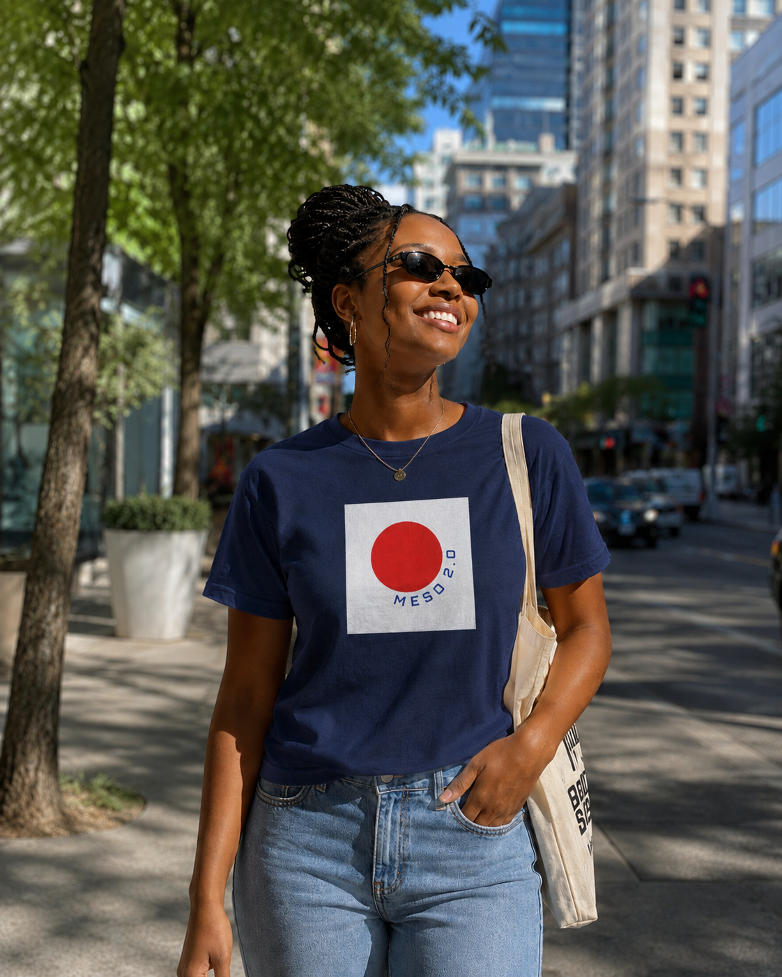 Meso 2.0 T-Shirt bleu rond rouge
